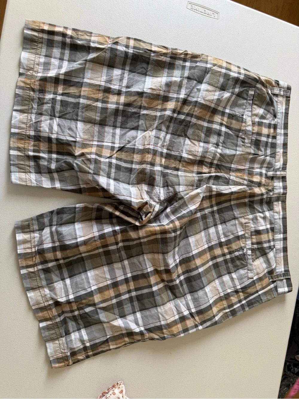 Vintage cotton PRONTO UOMO BLUE Plaid Flat Front Shorts